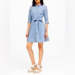 BANANA REPUBLIC STRIPE POPLIN SHIRT DRESS